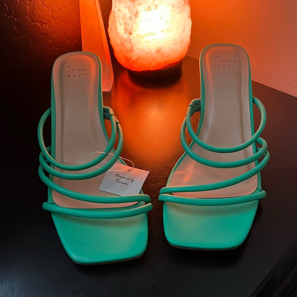Green Block Heels
